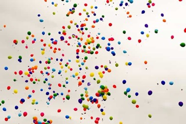 balloons floating in the air